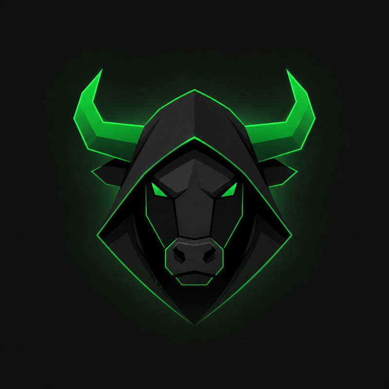 The Black Bull logo — hooded neon-green bull head